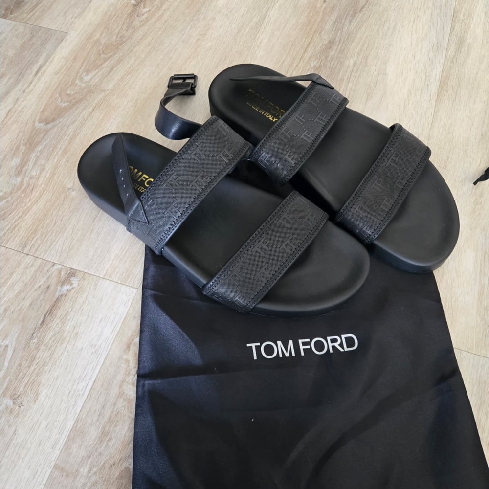 Tom Ford Black Slide Sandals for Men